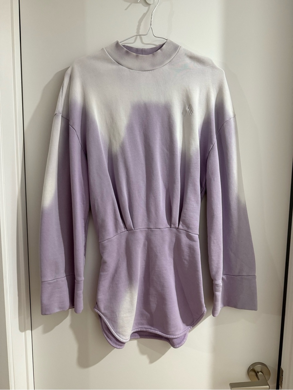 The Attico Lavender and White Ombre Tie-Dye Pullover Sweatshirt